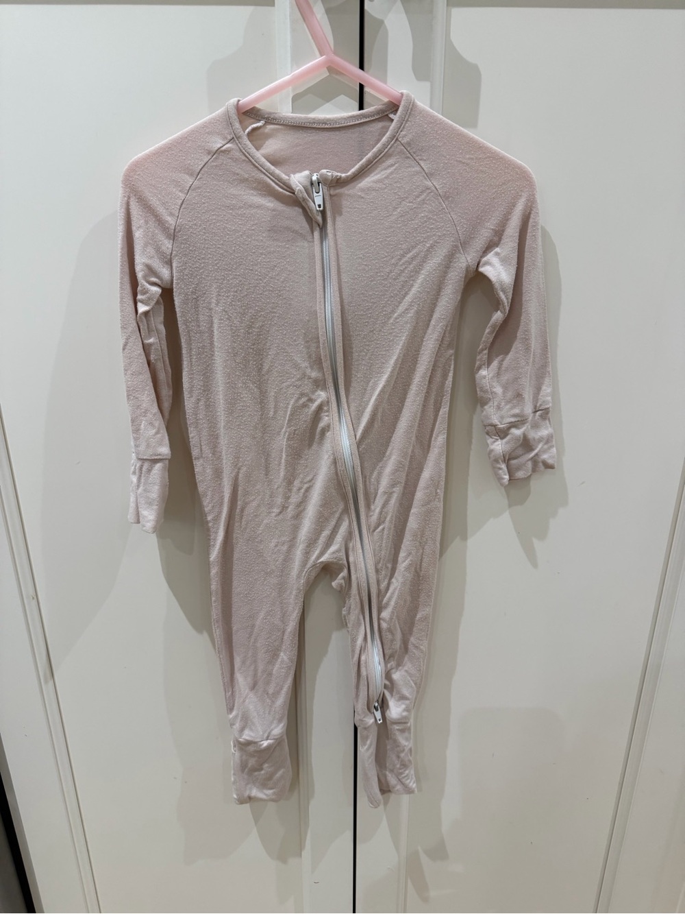 Viscose sleeper 9-12m Soft Pink Zippered Kids One-Piece
